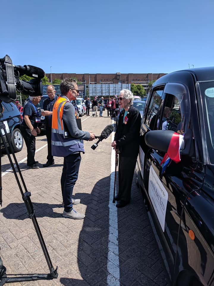 Marie Scott being interviewed