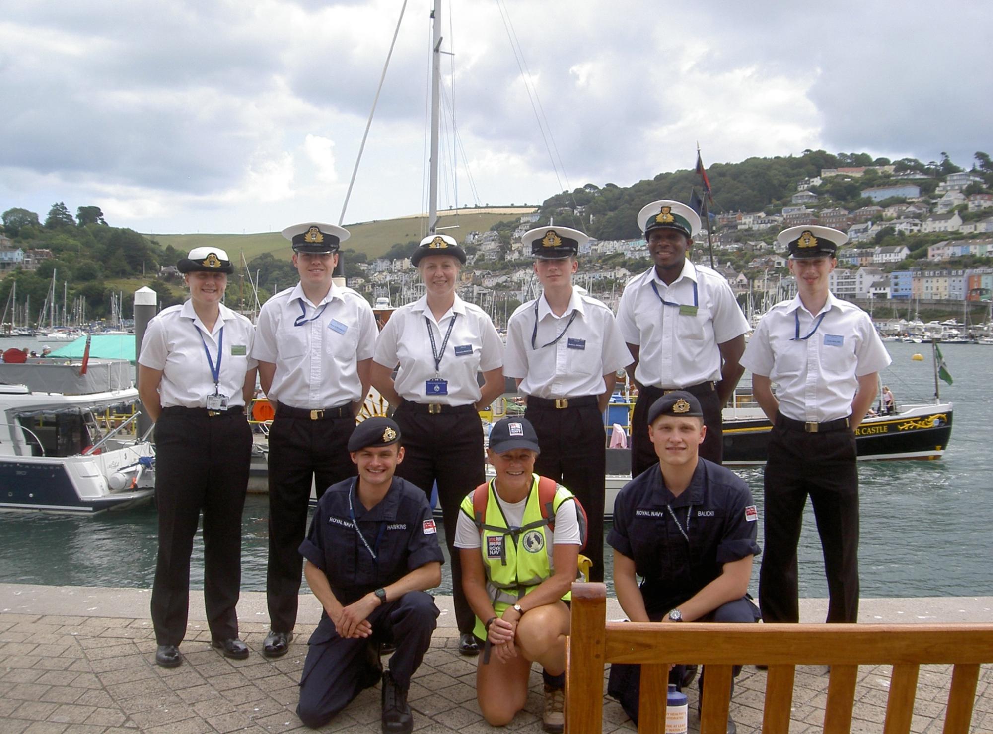 Jane escorted by BRNC Cadets