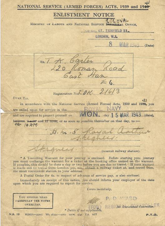 Enlistment letter