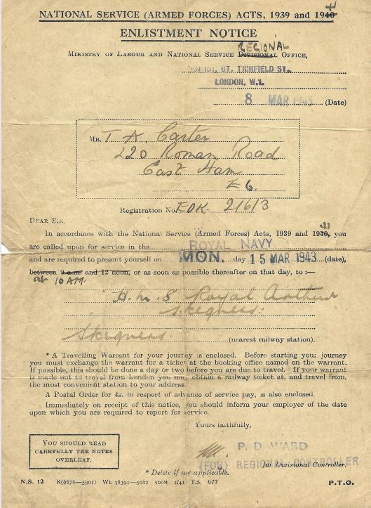 Enlistment letter