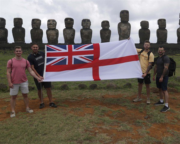 Easter island with flag