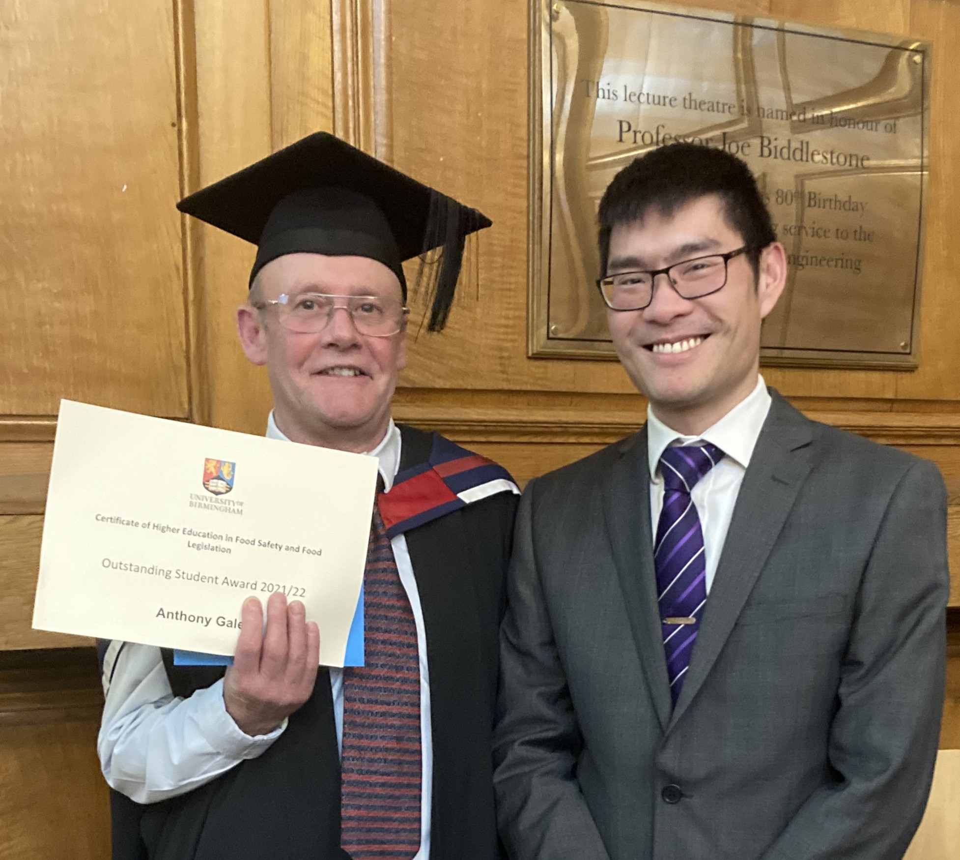 Tony Gale with his diploma 