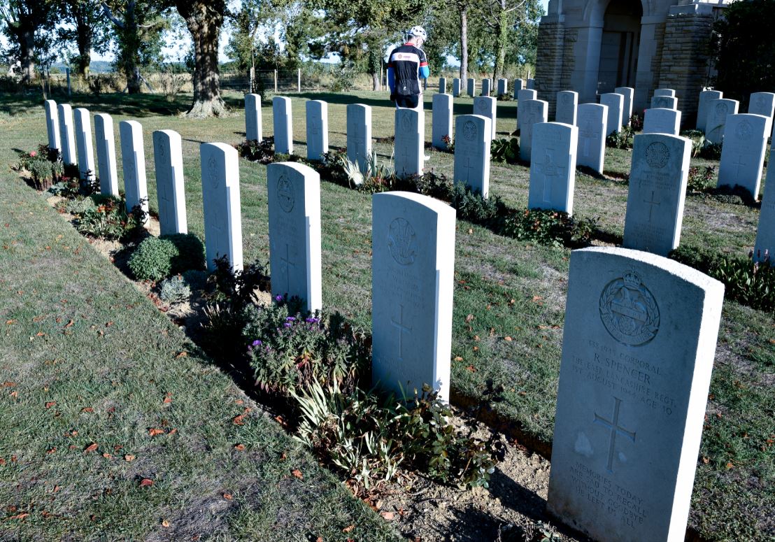 Graves of soliders visited on the cycle challenge