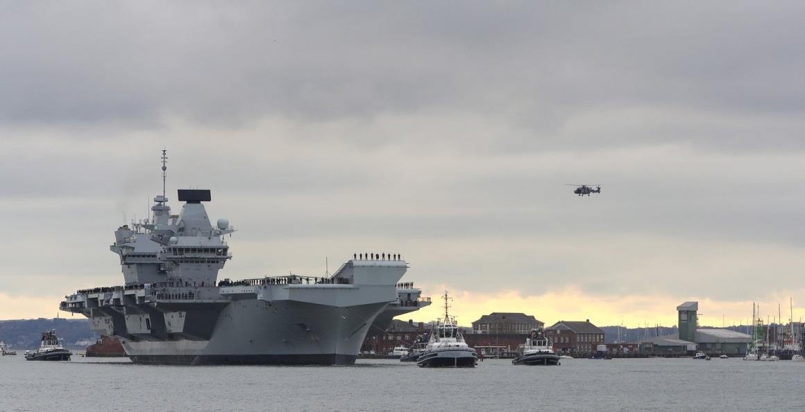 HMS Prince of Wales first entry to Portsmouth