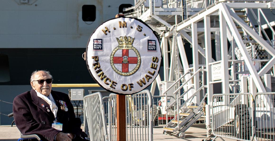 101-year-old WW2 veteran Royal Harland on HMS Prince of Wales