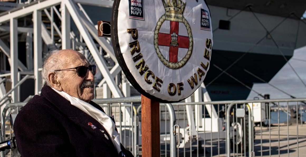 101-year-old WW2 veteran Royal Harland on HMS Prince of Wales