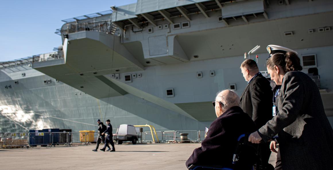 101-year-old WW2 veteran Royal Harland on HMS Prince of Wales