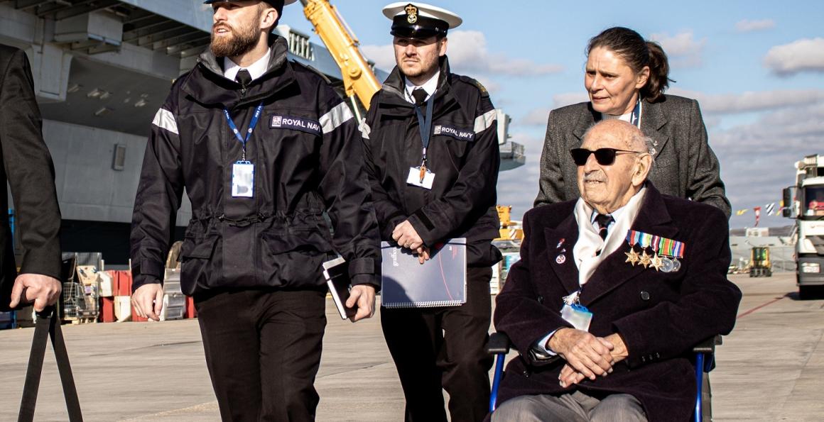 101-year-old WW2 veteran Royal Harland on HMS Prince of Wales