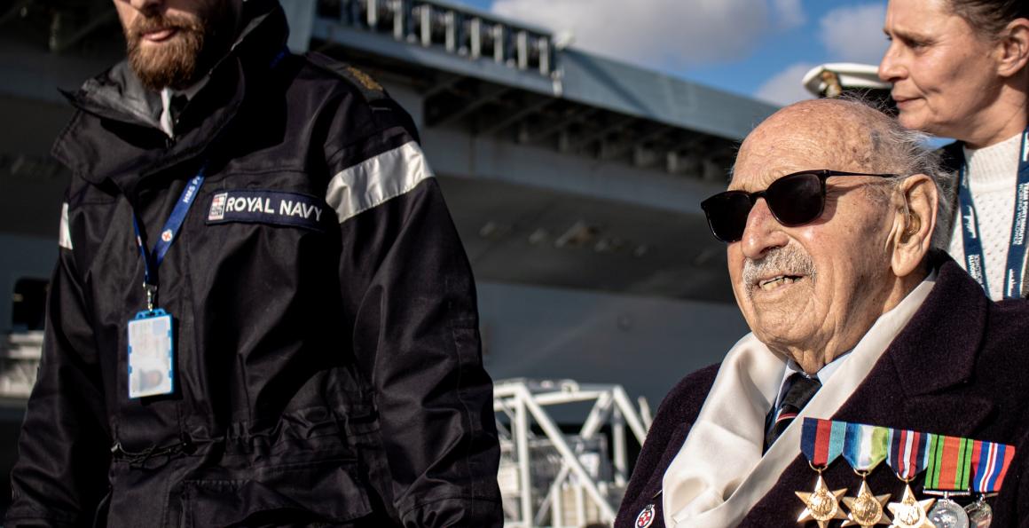 101-year-old WW2 veteran Royal Harland on HMS Prince of Wales