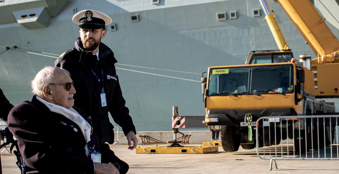 101-year-old WW2 veteran Royal Harland on HMS Prince of Wales