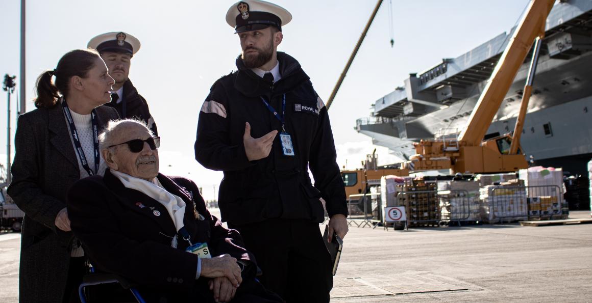 101-year-old WW2 veteran Royal Harland on HMS Prince of Wales