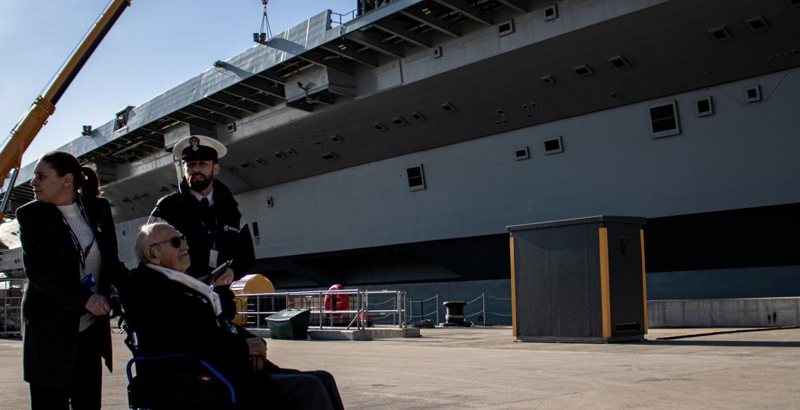 101-year-old WW2 veteran Royal Harland on HMS Prince of Wales