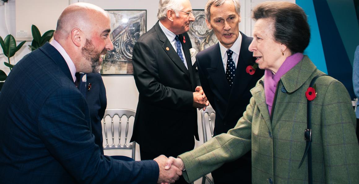 The Princess Royal meeting Chris Willis Executive Headteacher at the GFMT