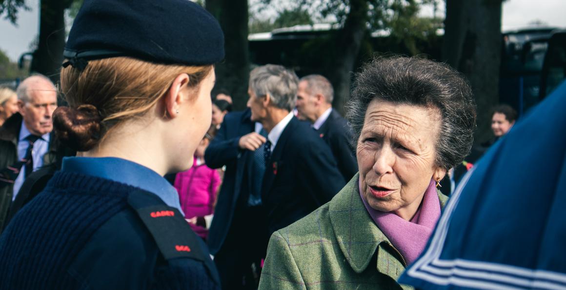 HRH meeting local Sea Cadets 