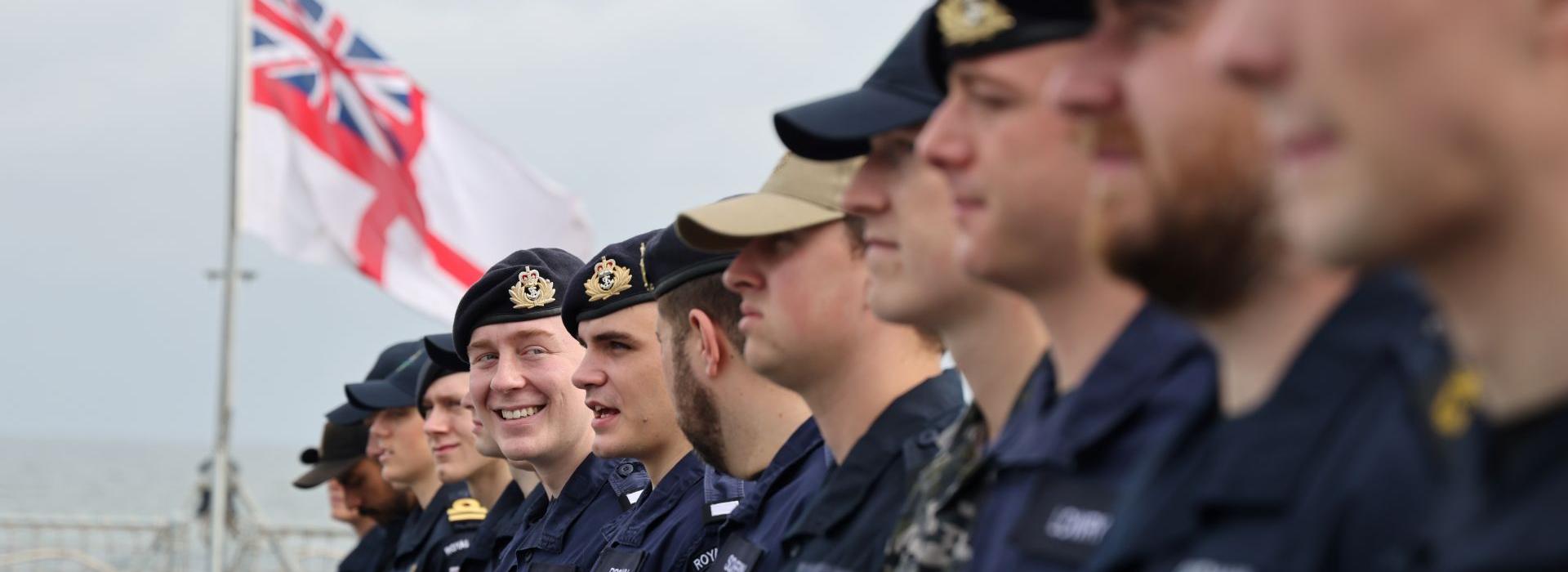 Sailors lined up in a row