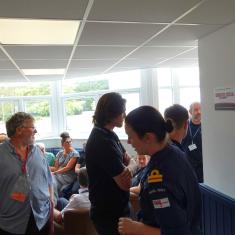 Peopel gathering in the all ranks mess in INM, Alverstoke