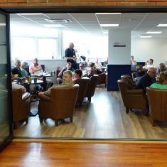 People sat in the new all ranks mes at INM in Alverstoke, Gosport