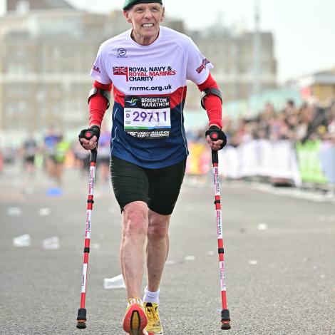 Renowned filmmaker, Chris Terrill Sets World Record for Fastest Marathon on Crutches while raising money for Royal Navy & Royal Marines Charity