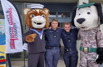 RNRMC Mascots Nelson and Boots with some Royal Navy Volunteers