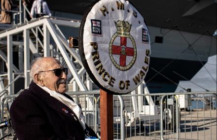 101-year-old WW2 veteran Royal Harland on HMS Prince of Wales