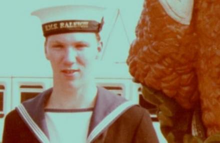 John in uniform when serving with HMS Raleigh