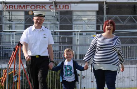 family walking