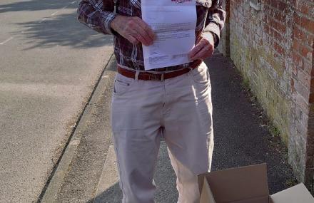 WW2 Royal Navy Bill Silvester receives food package from RNRMC